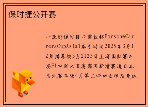 保时捷公开赛